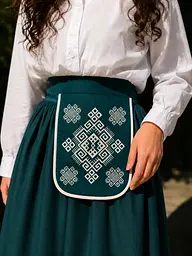 Ладунка з вишивкою смарагдова Орнамент, кишенька з вишивкою, гаман жіночий - мініатюра 3