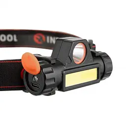 Ліхтар налобний Intertool LB-0309 акумуляторний XPE та COB магнітний 125 лм - мініатюра 4
