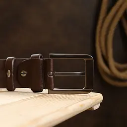 Стильний чоловічий ремінь 20746 Vintage коричневий 126 см - мініатюра 7