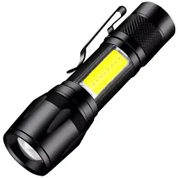 Ліхтар ручний акумуляторний з USB-зарядкою, бічним світлом та ZOOM HB-513-XPE+COB - мініатюра 4