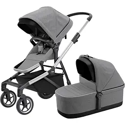 Детская коляска Thule Sleek Grey Melange с люлькой (TH 11000006)