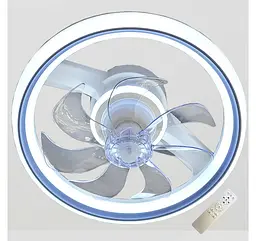 Стельова LED-люстра-вентилятор Artlight FS304GR, біла із сірою окантовкою, 73 Вт, від 10-18 м² - мініатюра 4