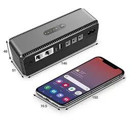 Джерело безперебійне живлення Voltronic ONU, Yepo DC 5V/9V/12V, POE 15/24V, 10400 mAh - мініатюра 7