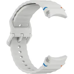 Силіконовий ремінець BeCover Ribbed Tape для Samsung Galaxy Watch (20 mm) 3 41 mm/4 40mm-44mm/5 40-44mm/6 40-44mm/7 40-44mm Lite Gray (712045) - мініатюра 2