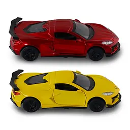 Автомодель TechnoDrive Chevrolet Corvette C8 Z06, 2024 (жовтий, червоний) (250310) - мініатюра 10