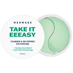 Патчі під очі Mermade Take It Eeeasy Calming & De-puffing Kombucha extract & Аnti-thirst technology тонізуючі гідрогелеві 60 шт. - мініатюра 2