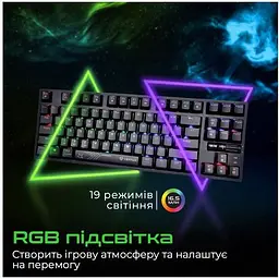 Клавіатура дротова Vertux VertuPro-80 Wireless/USB Black (vertupro-80.black) - мініатюра 4