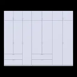 Розпашна Шафа для одягу Doros Лукас Білий 3+4 ДСП 300х50х240 (42005130) - мініатюра 4