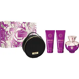 Набір для жінок Versace Dylan Purple: Парфумована вода 100 мл + Гель для душу 100 мл + Лосьйон для тіла 100 мл + Косметичка