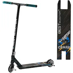 Самокат трюковий Best Scooter з пегами 78х13х57 см Чорний 000254856