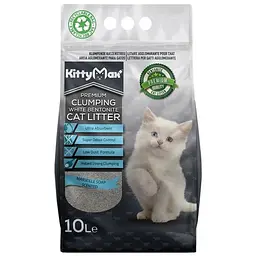 Бентонітовий наповнювач Kitty Max для котячого туалету з ароматом марсельського мила білий 10 л