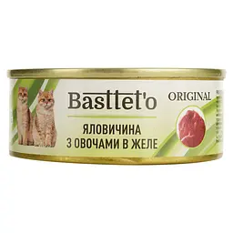 Вологий корм для котів Basttet'o Original яловичина з овочами в желе 85 г - мініатюра 2