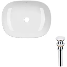 Комплект Qtap Aquarius: Раковина накладна прямокутна 470x380x120 мм White + Донний клапан PU02 (QT21112185WN47295)
