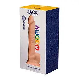 Силіконовий фалоімітатор Wooomy Jack, термореактивний, з присоскою, довжина 23,1 см, діаметр 4,8 см - мініатюра 2