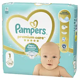 Підгузки Pampers Premium Care Розмір 1 (2-5 кг) 94 шт (8006530259187) - мініатюра 2