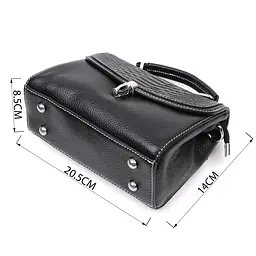Шкіряна сумка для жінок з цікавою клямкою Vintage 19х15х9 см sum0029039 - мініатюра 4