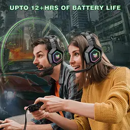 Геймерські ігрові Bluetooth навушники Onikuma B100 з висувним мікрофоном і LED підсвічуванням Black - мініатюра 6