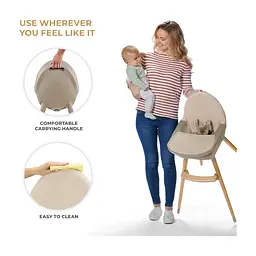Стілець для годування Kinderkraft 2 в 1 Fini 2 Beige (5902533924493) - мініатюра 6