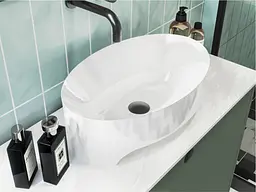 Умивальник Miraggio EVORA (0000189) Miramarble, Глянцевий, Накладний, Білий - мініатюра 7
