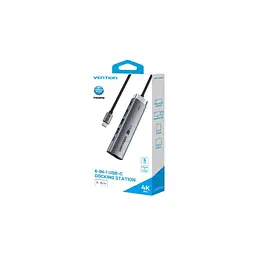 Концентратор Vention USB-C 6-in-1 HDMI + 2xUSB 3.0 + RJ45 + PD 100W (TGNHB) - мініатюра 3