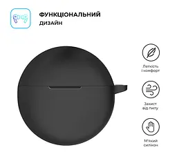 Силіконовий чохол для навушників OPPO Enco Air3i/Air2i, Hang Case, чорний, ультратонкий захисний кейс товщиною 2 мм, захист від подряпин, пилу та ударів, компактний, з карабіном для кріплення, ArmorStandart (ARM79943) - мініатюра 2