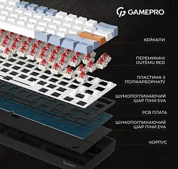 Механічна ігрова клавіатура GamePro GPMK-130R Black USB Hot-Swap Outemu Red Switch - мініатюра 6