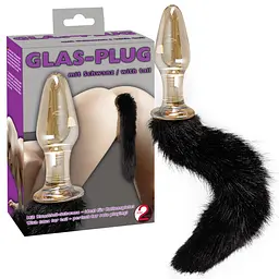 Скляна анальна пробка з хвостом Glas with tail Orion 42-05099300000 98256