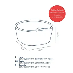 Кошик Kela Hedda біло-чорний 25х12 см (24457) - мініатюра 3