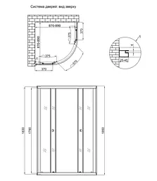 Душова кабіна Lidz Latwa SC90x90.SAT.LOW.DGR полукругла, скло темне тоноване 4 мм, без піддону LLSC9090SATLOWDGR2 - мініатюра 6