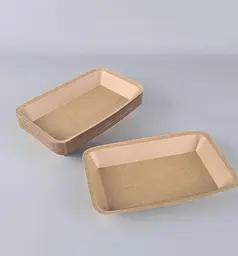Лоток з харчового картону, 400 мл, 225x135x25 мм, KRAFT, 25 штук, для готових страв, снеків, випічки та доставки