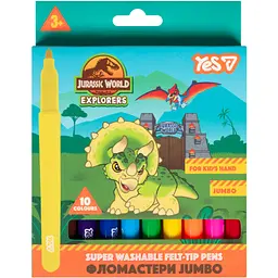 Фломастери Yes Jurassic World JUMBO 10 кол., super washable (650618)