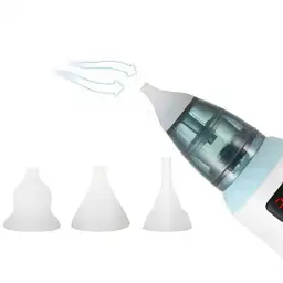 Аспіратор дитячий акумуляторний 2-в-1 BABY NOSE з LED-дисплеєм та регулятором потужності (WO-19) - мініатюра 2
