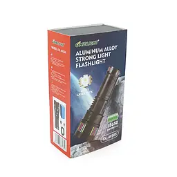 Ліхтар пошуковий BP-505 LED PM60, 4 режими, індикація заряду, живлення від 4*18650, IP65, USB кабель, 260х140х85мм, 1,140кг, Black, BOX - мініатюра 2
