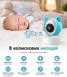 Відеоняня C8 WiFi з екраном 5 дюймів / Відеоняня управління зі смартфона, датчик звуку, руху, нічне бачення - мініатюра 4