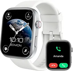 Розумний годинник Fitpolo для жінок і чоловіків, 1,99-дюймовий великий AMOLED-дисплей Фітнес-трекер з голосом AI, Bluetooth
