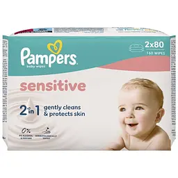 Дитячі вологі серветки Pampers Sensitive 2 x 80 шт(160 шт) (8006530135252)