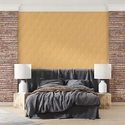 Самоклеюча декоративна стельово-стінова 3D панель Sticker Wall Ромб під шкіру 700 x 700 x 5mm BEIGE SW-00001881 - мініатюра 5