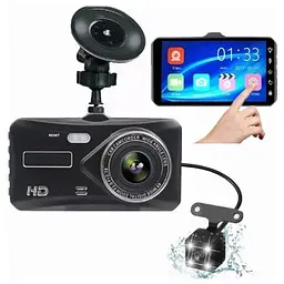 Відеореєстратор для авто T672 LCD 4" Touch screen (2 камери) 1080P Full HD - мініатюра 2