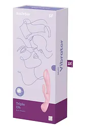 Вібратор-кролик Satisfyer Triple Oh 24 см рожевий - мініатюра 7