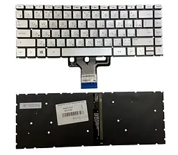 Клавіатура для ноутбука HP Pavilion (13-dk), з підсвічуванням (Light), Silver, (No Frame)
