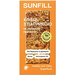 Уцінка. Хлібці Sunfill з паприкою та зеленою гречкою 91 г