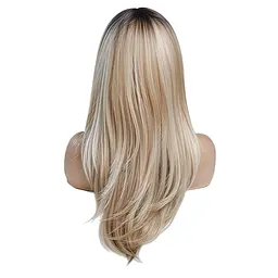 Реалістична перука «California Blonde» — Градуйований каскад та чубчик-шторка (Омбре) 65 см