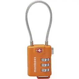 Брелок-замок Munkees 3609 TSA Cable Combi Lock Помаранчевий