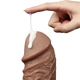 Вібратор Lovetoy Realistic Chubby Dildo 10.5'' 26.6 см коричневий - мініатюра 14