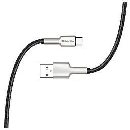 Дата кабель USB 2.0 AM to USB-C 1.0m head metal black ColorWay (CW-CBUC046-BK) - мініатюра 5