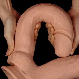 Фалоімітатор для подвійного проникнення LoveToy King-sized 33 см тілесний - мініатюра 10