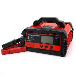 Автоматичне ЗУ для акумулятора DEMUDA 12V/24V (WET, AGM, GEL), AC110/220V, DC14,8В/29,6В, Струм заряду 12V/20A, 24V/10A, LCD, крокодили