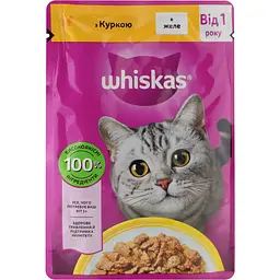 Вологий корм для котів Whiskas, з куркою у желе, 85 г