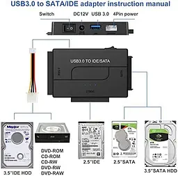 Адаптер Baolongking USB 3.0 для SATA/IDE HDD та SSD - мініатюра 4