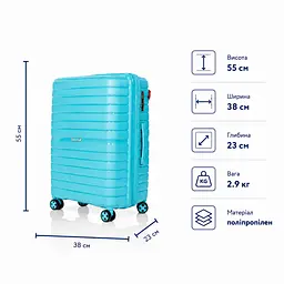 Валіза з розширенням Snowball 49203 мала 39л блакитна (49203-S-LightBlue) - мініатюра 2